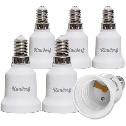 6 Pièces Base De Lampe Douille De Lampe Adaptateur Convertisseur E14 À E27 Douille Pour Lampes Halogènes Led À Économie D'énergie Blanc