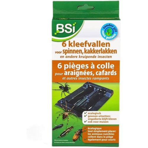 KALANKA-- 6 Pieges - A Colle - Anti-Nuisibles - Pour Araignees - Cafards Et Autres Insectes Rampants, Noir