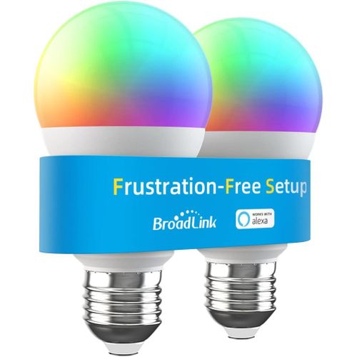 Sjzg-Ffs Ampoules Intelligentes, Fonctionne Uniquement Avec Alexa (Ble), A60 E27 Led, Changement De Couleur, Configuration Sans Frustration, 9w 800 Lumens (Lot De 2) [Classe Énergétique F].