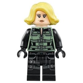 Lego Super Heroes: Avengers Infinity War Black Widow - Black Jumpsuit, Bright Light Yellow Short Hair, Printed Legs sh0494 du set 76101