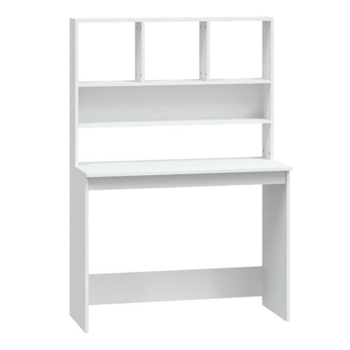 Vidaxl Bureau Avec Étagères Blanc 102x45x148 Cm Bois D'ingénierie