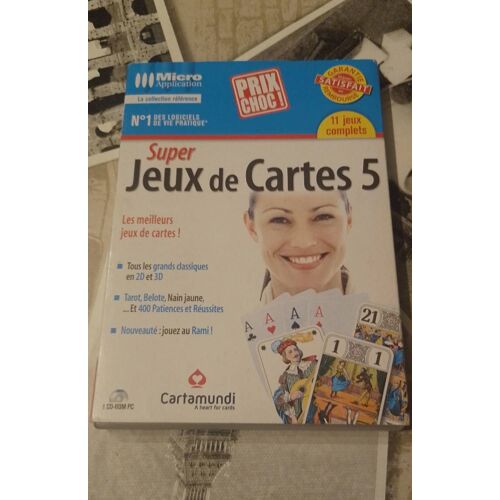 Cd Rom Pc Super Jeux De Cartes 5. 11 Jeux Complets