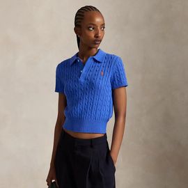 Polo Cropped Fit Torsadé En Coton