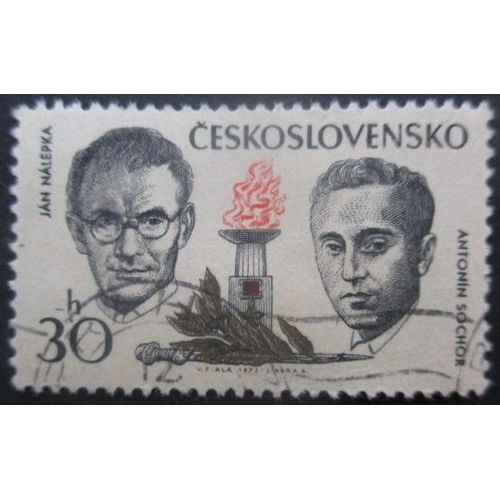Tchecoslovaquie N°1971 Jan Nelepska Et Antonin Sochor Oblitéré