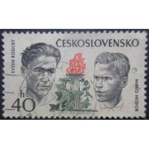 Tchecoslovaquie N°1972 Euzen Rosicky Et Mirko Nespor Oblitéré