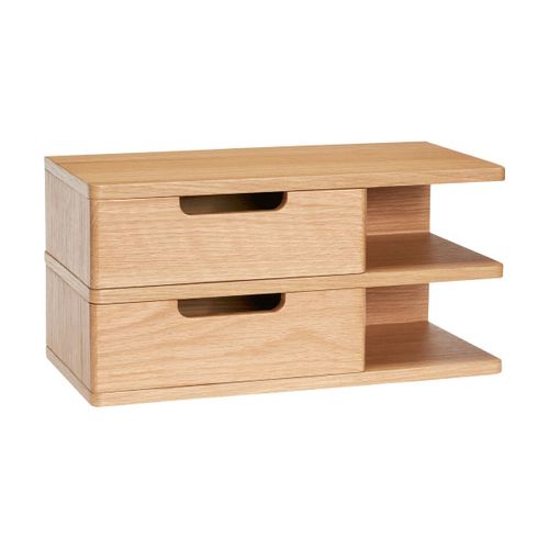 Table De Chevet Murale En Bois De Chêne Naturel 40x20x20cm Open - Hübsch
