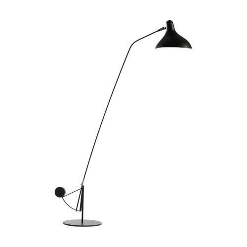 Lampadaire En Acier Noir Base Ronde Bs1b Mantis - Dcw Editions