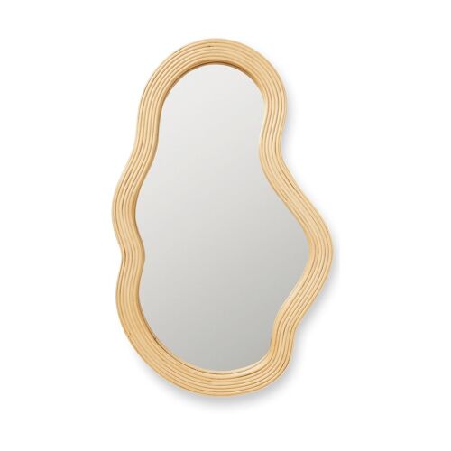 Miroir Organique Bordure En Rotin 40x72,5cm Pond - Ferm Living