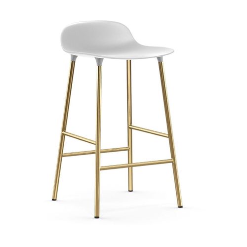 Tabouret De Bar En Laiton Et Pp Blanc 65 Cm Form - Normann Copenhagen