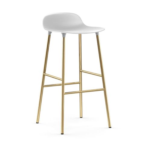 Tabouret De Bar En Laiton Et Pp Blanc 75 Cm Form - Normann Copenhagen