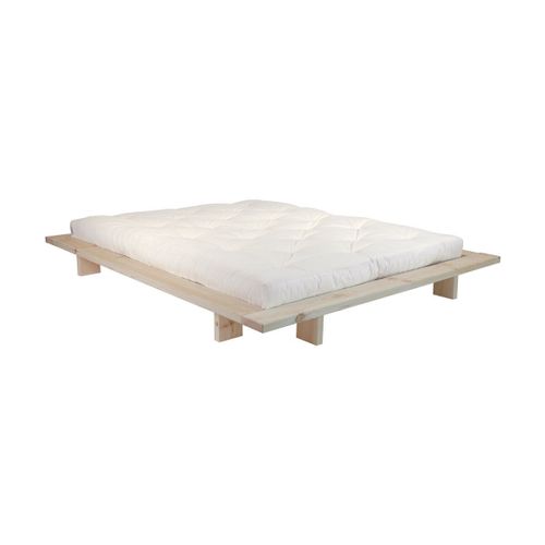 Sommier En Bois Brut Et Matelas Comfort Naturel 160x200 Japan - Karup Design