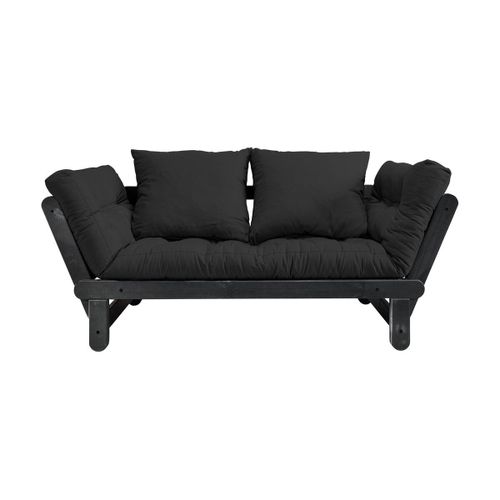 Canapé En Bois Noir Convertible 2 Places Anthracite Beat - Karup Design