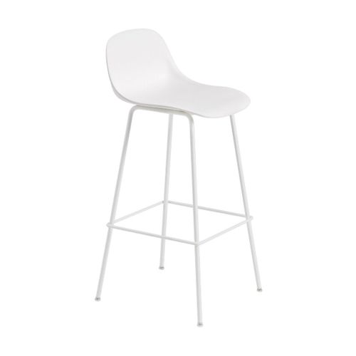 Chaise De Bar 75 Cm Blanche Piétement Tubes Fiber - Muuto