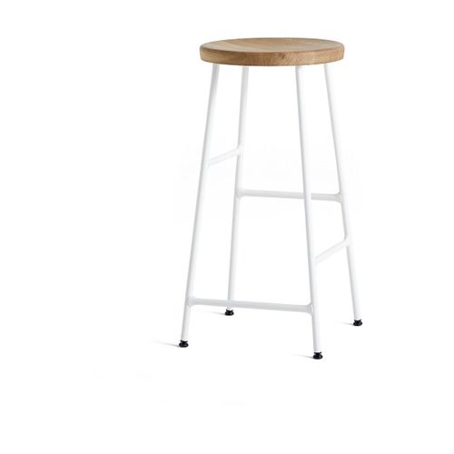 Tabouret De Bar En Bois Et Acier Blanc 65 Cm Cornet - Hay