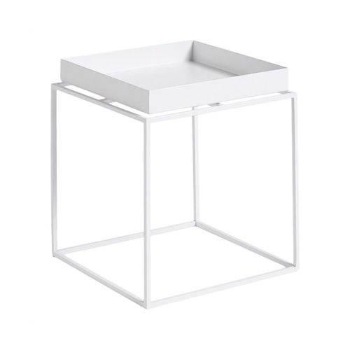 Petite Table Basse Carrée En Métal Blanc 30 X 30 X 34 Cm Tray - Hay