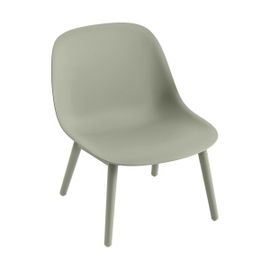 Chaise Lounge Verte Piétement En Chêne Fiber - Muuto