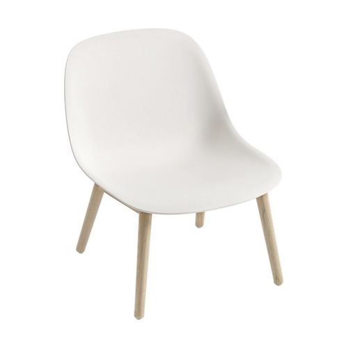 Chaise Lounge Blanche Piétement En Chêne Fiber - Muuto
