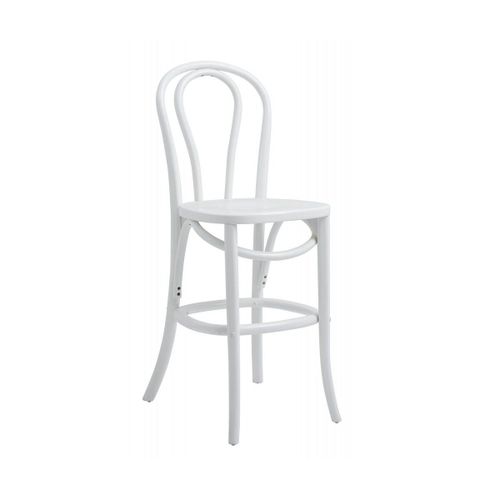 Chaise De Bar En Bois Blanc 64 Cm Bistro - Nordal