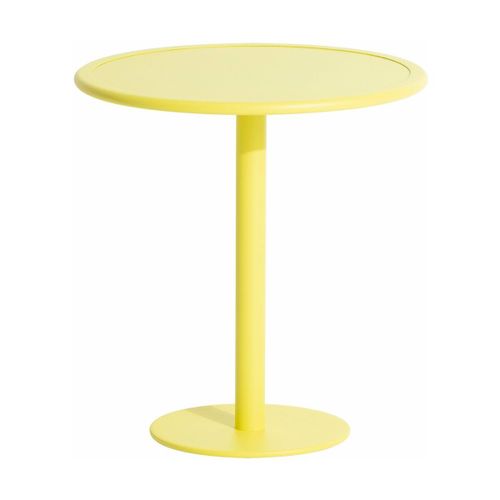 Table De Bistrot Ronde Outdoor Jaune Week End - Petite Friture