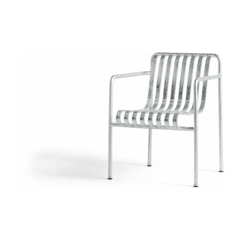 Fauteuil De Jardin Avec Accoudoir En Métal Gris Galvanisé Palissade - Hay