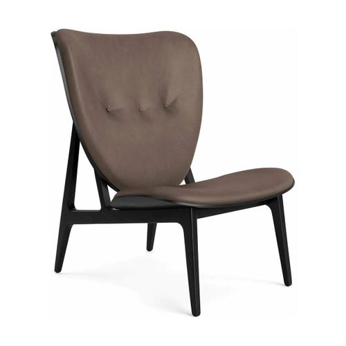 Fauteuil Lounge En Chêne Noir Avec Rembourrage En Cuir Marron Foncé Elephant - Norr11