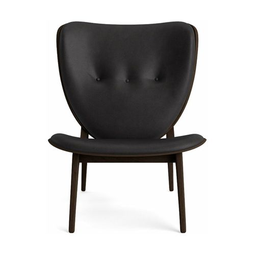 Fauteuil Lounge En Chêne Fumé Avec Rembourrage En Cuir Anthracite Elephant - Norr11