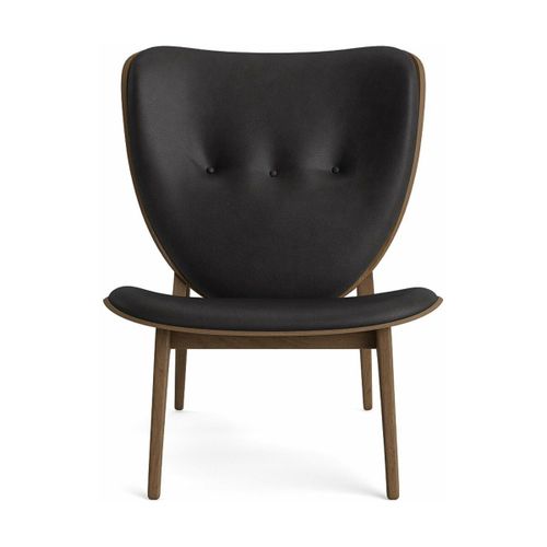 Fauteuil Lounge En Chêne Fumé Clair Avec Rembourrage En Cuir Anthracite Elephant - No