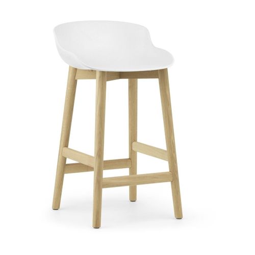 Tabouret De Bar En Chêne Laqué Et Pp Blanc 65 Cm Hyg - Normann Copenhagen