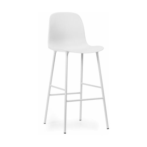 Chaise De Bar En Acier Et Pp Blanc 75 Cm Form - Normann Copenhagen