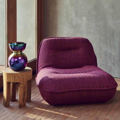Fauteuil Lounge En Tissu Burgundy Rouge 95 Cm Puff Disco - Pols Potten