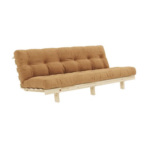 Canapé Convertible En Pin Et Velours Côtelé Marron Fudge 100x190cm Lean - Karup Desig