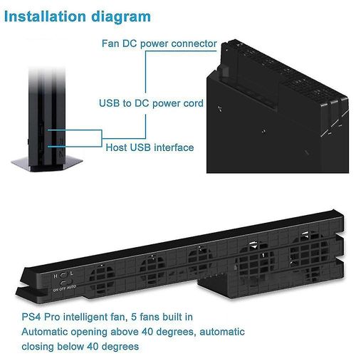 Ventilateur De Refroidissement Ps4 Pro ¿ Refroidisseur Externe Usb Avec Contrôle De Température À 5 Ventilateurs