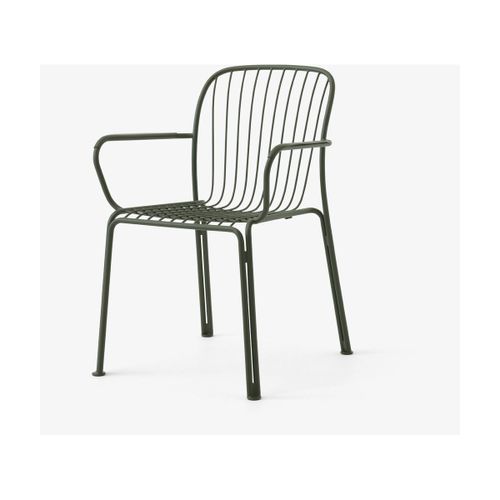 Chaise De Jardin Empilable Avec Accoudoires En Acier Vert Bronze Thorvald Sc95 - &tra