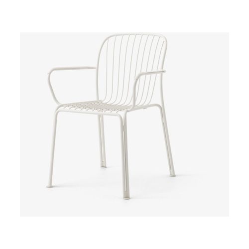 Chaise De Jardin Empilable Avec Accoudoires En Acier Ivoire Thorvald Sc95 - &traditio