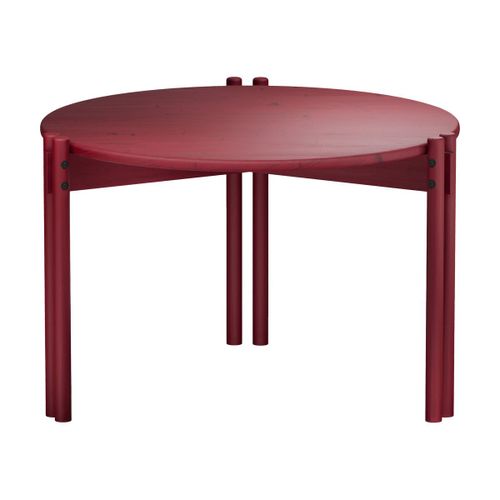 Table Basse Ronde En Pin Rouge 60x40cm Sticks - Karup Design