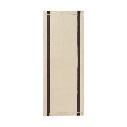 Tapis Rectangulaire Rayé En Laine Café 80x200cm Calm Kelim - Ferm Living