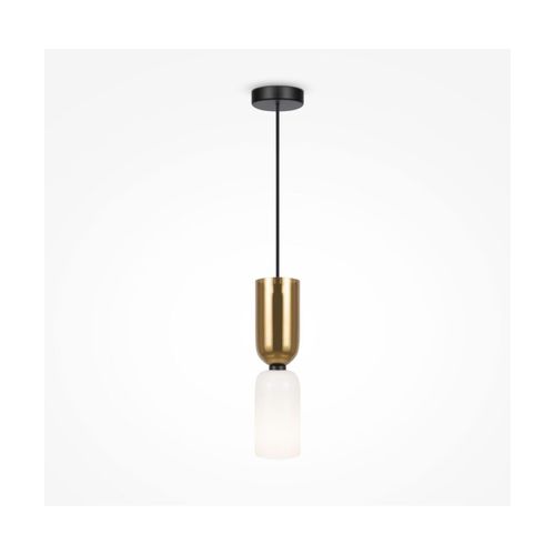 Suspension En Verre Blanc/Doré Et Métal Noir 8x232cm Memory - Maytoni