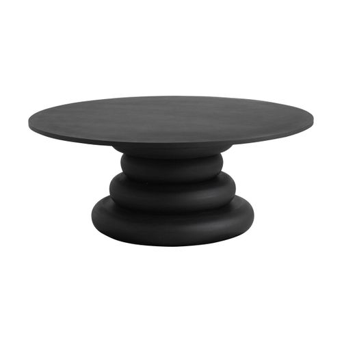 Table Basse Ronde En Bois Noir 110x45cm Yalu - Nordal