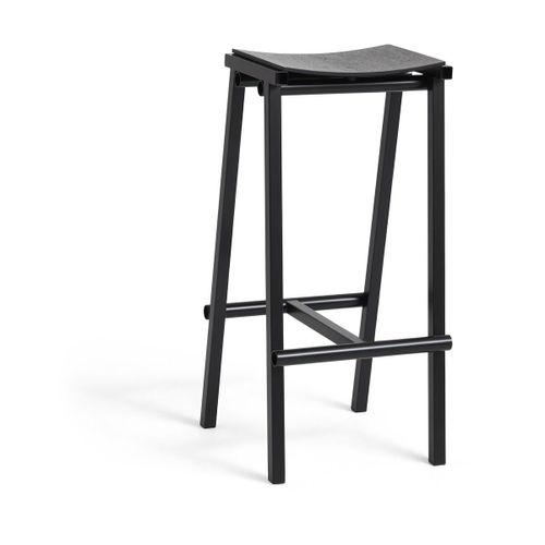 Tabouret De Bar En Bois De Chêne Noir Et Acier Noir 75cm Tabourete 8 - Hay