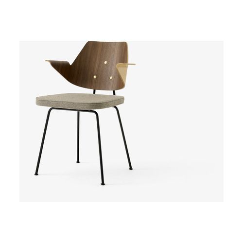 Chaise Avec Accoudoirs Tissu Hallingdal 227 Et Placage De Noyer Et Hêtre 78cm Rfh Rd7