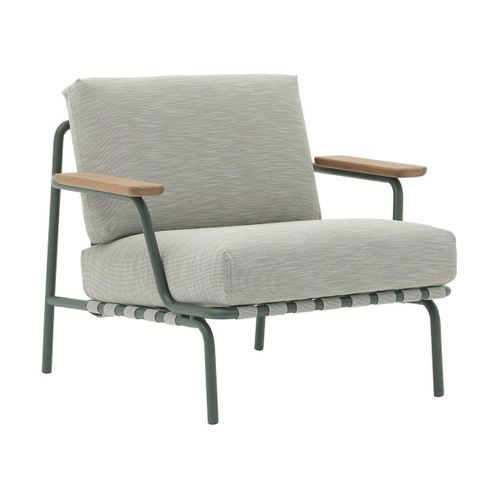 Fauteuil De Jardin En Acier Et Tissu Vert-Gris 73x86,5cm - Muuto