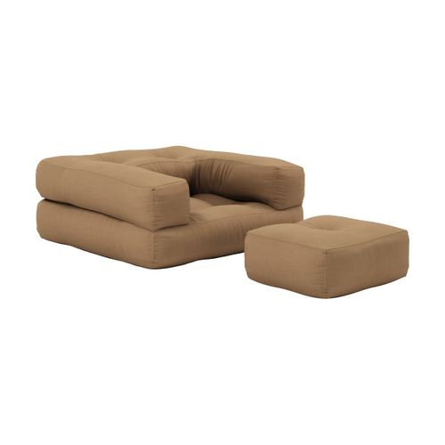 Pouf Fauteuil En Coton Mocca 60x68x24cm Mini Cube - Karup Design
