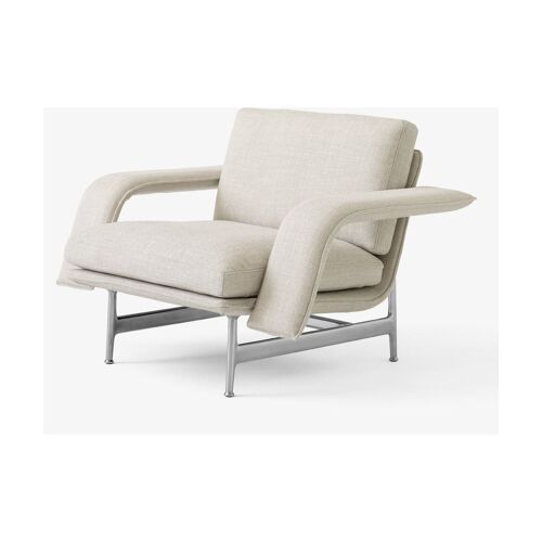 Fauteuil en tissu beige et acier chromé Meantime AV29 - &tradition