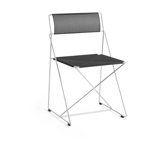 Chaise En Acier Chromé Avec Revêtement En Poudre Noire 50x45x77cm X-Line - Hay