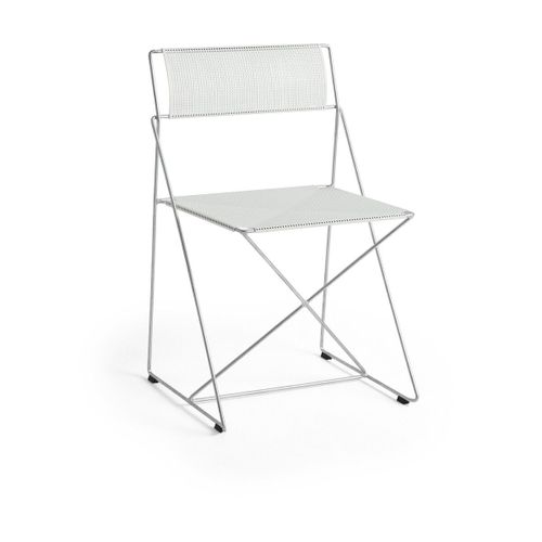 Chaise En Acier Galvanisé Avec Revêtement En Poudre Blanc Craie 50x45x77cm X-Line - H