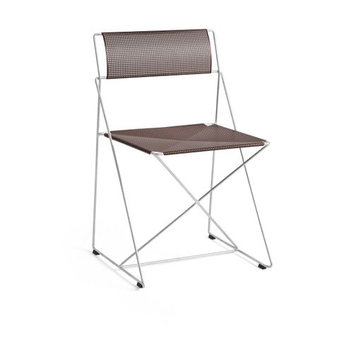 Chaise En Acier Galvanisé Avec Revêtement En Poudre Rouge, Bordeaux 50x45x77cm X-Lin