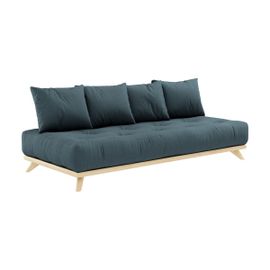 Canapé 2 Places En Pin Et Matelas Bleu Pétrole 200x90cm Senza - Karup Design
