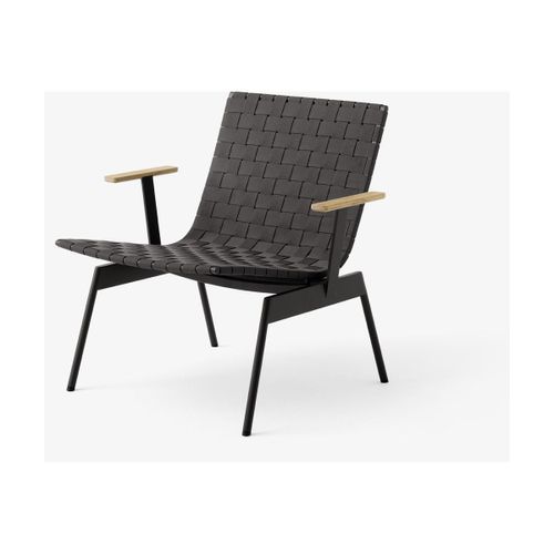Fauteuil De Jardin Avec Accoudoirs En Acier Et Sangles En Polyester Noir Ville Av44 -
