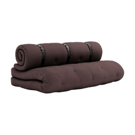 Futon Canapé Convertible En Coton Marron 140x95x60cm Buckle-Up - Karup Design