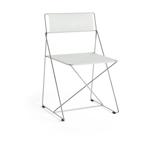 Chaise En Acier Chromé Avec Revêtement En Poudre Blanche 50x45x77cm X-Line - Hay